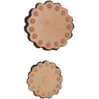 Produktbild von Pool's Leder-Rosette für Pferde in Braun und Beige Größe S