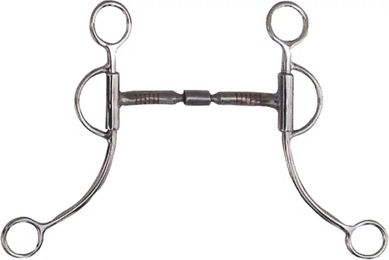 Produktbild von Pool's Mors Western Snaffle Gebiss für Pferde aus Edelstahl mit doppeltem Gelenk und langen Backen
