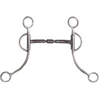 Produktbild von Pool's Mors Western Snaffle Gebiss für Pferde aus Edelstahl mit doppeltem Gelenk und langen Backen