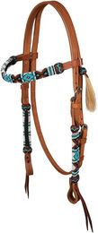 Produktbild von Pool's Navajo Pearls Western Trense aus Leder in Braun und Bunt