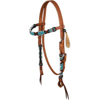 Produktbild von Pool's Navajo Pearls Western Trense aus Leder in Braun und Bunt