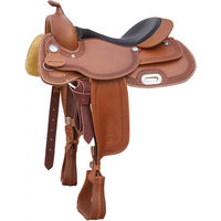 Produktbild von Pool's Reiner Big Skirt Reitsattel aus Leder in Braun und Orange