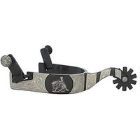 Produktbild von Pool's Reining Westernreitsporen mit Metallplatte in Schwarz und Silber