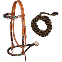 Produktbild von Pool's Reitbridle Trense aus weichem Leder mit Rosshaarzügel in Braun