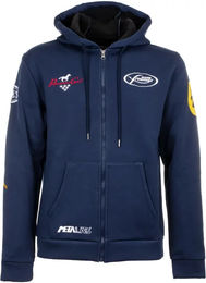 Produktbild von Pool's Reitjacke Unisex mit Kapuze und Vollreißverschluss Blau Baumwolle 2XS
