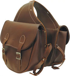Produktbild von Pool's Satteltasche für Pferde aus Leder mit 2 Taschen in Braun