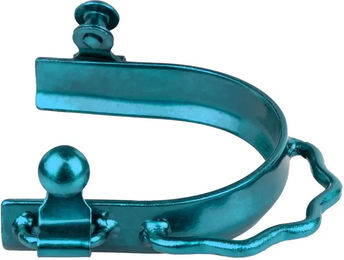 Produktbild von Pool's SS Stoßstangen-Sporen für Pferde aus Edelstahl in Silber und Blau