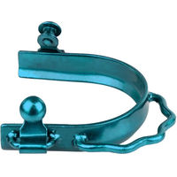 Produktbild von Pool's SS Stoßstangen-Sporen für Pferde aus Edelstahl in Silber und Blau