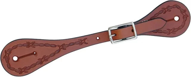 Produktbild von Pool's Stretti Barbwire Sporenriemen für Pferde aus Leder in Braun