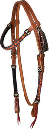 Produktbild von Pool's Sunrise Western Zaumzeug aus Leder in Braun und Bunt