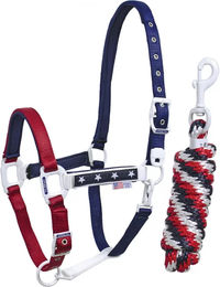 Produktbild von Pool's USA Pferdehalfter aus Nylon für Ponys in Blau und Bunt