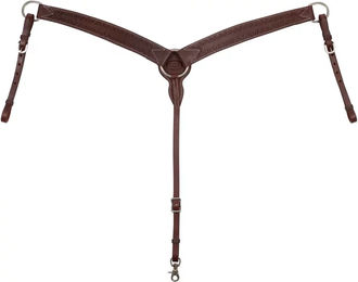 Produktbild von Pool's Western-Halsband für Pferde aus Leder in Braun mit gravierten Motiven