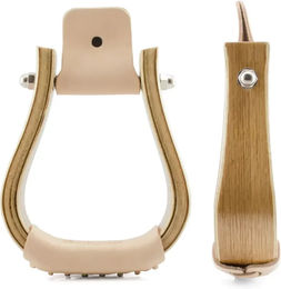 Produktbild von Pool's Western-Holzpferdeträger mit Ledersitzfläche in Beige