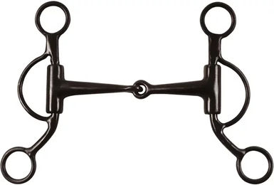 Pool's Western Mors Snaffle Gebiss für Pferde aus schwarzem Stahl – Bild 1 von 2