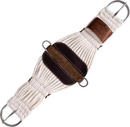 Produktbild von Pool's Western Reitlatzgurt aus Naturmaterial in Beige und Weiß 34 Zoll