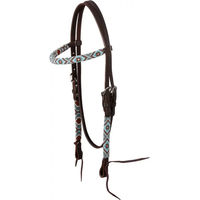 Produktbild von Pool's Western-Reitstrang aus Leder mit Perlen in Braun