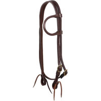 Produktbild von Pool's Western Reitzaum aus Leder mit Ein-Ohr und Steigbügel in Braun