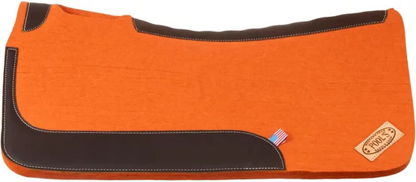 Produktbild von Pool's Western-Sattelpad aus Filz mit Lederverstärkung für Pferde in Orange