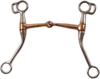 Produktbild von Pool's Western Snaffle Gebiss für Pferde aus Edelstahl mit kupfernem Mundstück und langen Seitenteilen 13,5 cm