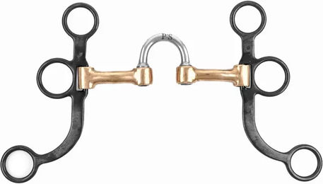Produktbild von Pool's Western-Snaffle Gebiss für Pferde aus Edelstahl und Kupfer mit kurzen gebogenen Stangen