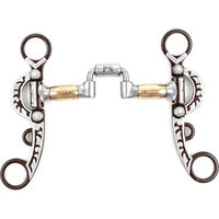 Produktbild von Pool's Western-Snaffle Gebiss für Pferde aus schwarzem Eisen mit Kupferrollen und bearbeiteten Stangen 12,5 cm