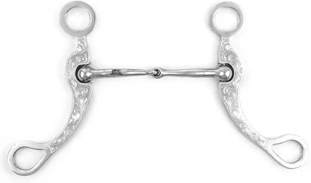 Produktbild von Pool's Western Snaffle Gebiss für Pferde mit verzierten Edelstahlstangen in Silber