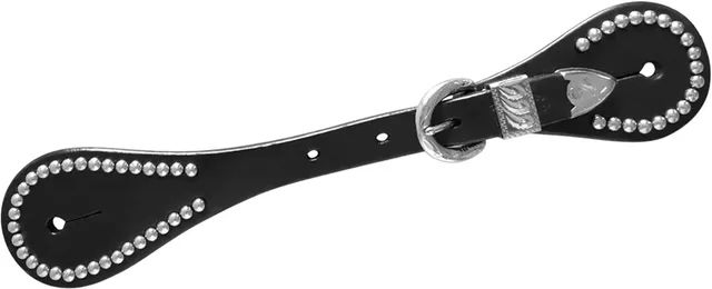 Produktbild von Pool's Western Spots Sporenriemen für Pferde aus Leder in Schwarz und Silber