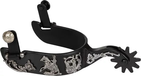 Produktbild von Pool's Westernreitersporn Reining Flowers aus Metall in Schwarz und Silber