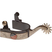 Produktbild von Pool's Westernreitsporen mit USA-Flagge aus Metall in Silber und Braun
