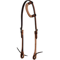 Produktbild von Pool's Westernreitzaum 2 Tone One Ear aus Leder in Braun und Silber