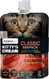 Produktbild von Porta 21 Kitty's Cream Classic Mixpaket Katzen Nassfutter Adult Lachs Kabeljau Huhn 3 x 90 g - 3 x 90 g