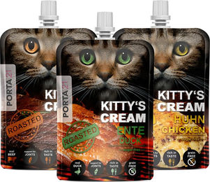 Produktbild von Porta 21 Kitty's Cream Kitten Farm-Mix mit Huhn, Ente und Rind 3 x 81g - 3 x 90 g