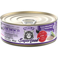Produktbild von Porta 21 Superfood Katzenfutter Huhn mit Chiasamen getreidefrei ohne Zucker 6 x 80 g - 6 x 80 g