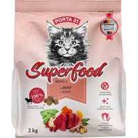 Produktbild von Porta 21 Superfood Menu 3 Kroketten mit Rind für Adult Hunde getreidefrei und ohne Zucker 2 kg - 2 kg