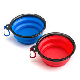 PRECORN 2er Set Faltbare Reisenäpfe aus Silikon für Hunde und Katzen in Rot und Blau - 2 x 250 ml – Bild 1 von 12