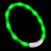 Produktbild von PRECORN LED Silikon Hundehalsband wasserdicht und aufladbar USB-C grün - 1 Stk.