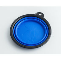 Produktbild von PRECORN Reisenapf für Hunde und Katzen aus Silikon blau faltbarer Futternapf und Trinknapf - 250 ml