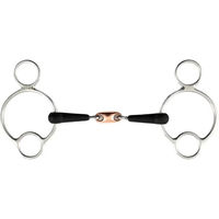 Produktbild von Premier Equine 3-Ring Gebiss aus Gummi in Grau und Silber für Pferde