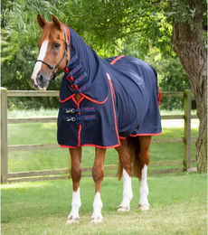 Premier Equine Abschwitzdecke für Pferde mit Halsteil in Blau – Bild 1 von 4