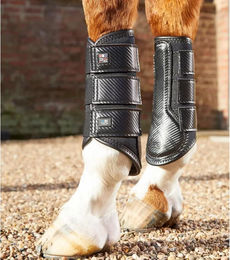 Premier Equine Air-Tech Gamaschen für Pferde aus Nylon in Schwarz Größe L – Bild 1 von 5