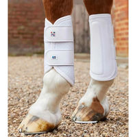 Produktbild von Premier Equine Air-Tech Gamaschen mit doppelter Verriegelung aus Leder in Weiß Größe M
