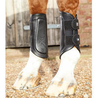 Produktbild von Premier Equine Air-Tech Gamaschen mit doppelter Verriegelung aus Leder Schwarz Größe L