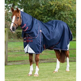 Premier Equine Akoni Stratus Outdoor-Pferdedecke mit Halsabdeckung Blau 0g – Bild 1 von 3