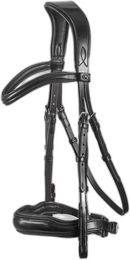 Premier Equine Anatomischer Trensenzaum aus Leder für Ponys in Schwarz – Bild 1 von 7
