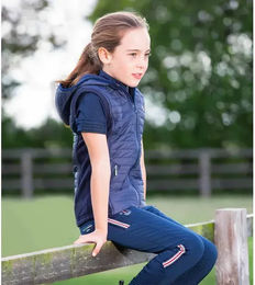 Premier Equine Ärmellose Daunenjacke für Mädchen Mini Lamera Blau 7/8 Jahre – Bild 1 von 2