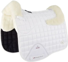 Premier Equine Atlantis CC Dressurmatte für Pferde aus Wolle und Satin in Weiß – Bild 1 von 2