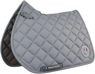 Produktbild von Premier Equine Atlas Close Contact Springschabracke aus Nylon in Grau für Vollblut Pferde