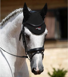 Premier Equine Atlas Fliegenhaube für Pferde Schwarz Transparent Größe L – Bild 1 von 2