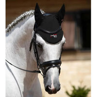 Produktbild von Premier Equine Atlas Fliegenhaube für Pferde Schwarz Transparent Größe L