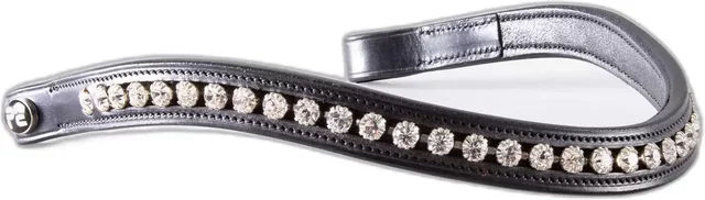 Produktbild von Premier Equine Bellissima Stirnband für Pferde mit Strass aus Leder in Schwarz Größe XFull